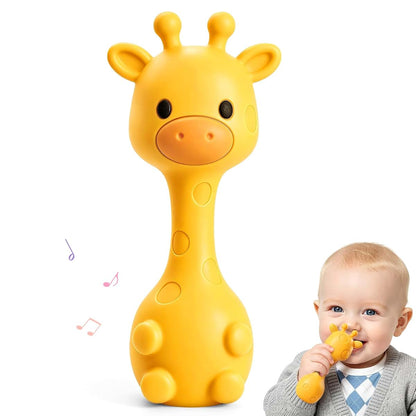 Giraffe-Shaped Baby Teething Rattle Toy