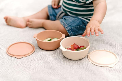 Ana Wiz Ltd Silicone Baby Bowls with Lids, 2 Pack