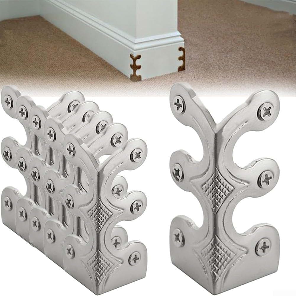 6 Pcs Decorative Corner Protectors Retro Style Metal Edge Guards (Silver)