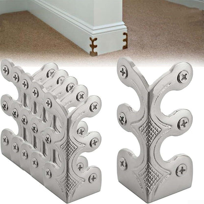 6 Pcs Decorative Corner Protectors Retro Style Metal Edge Guards (Silver)