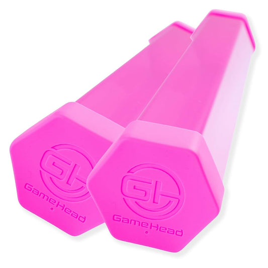 GamerMats Playmat Hex Tube 2 Pack, Won't Roll, 15 Inch, Pink