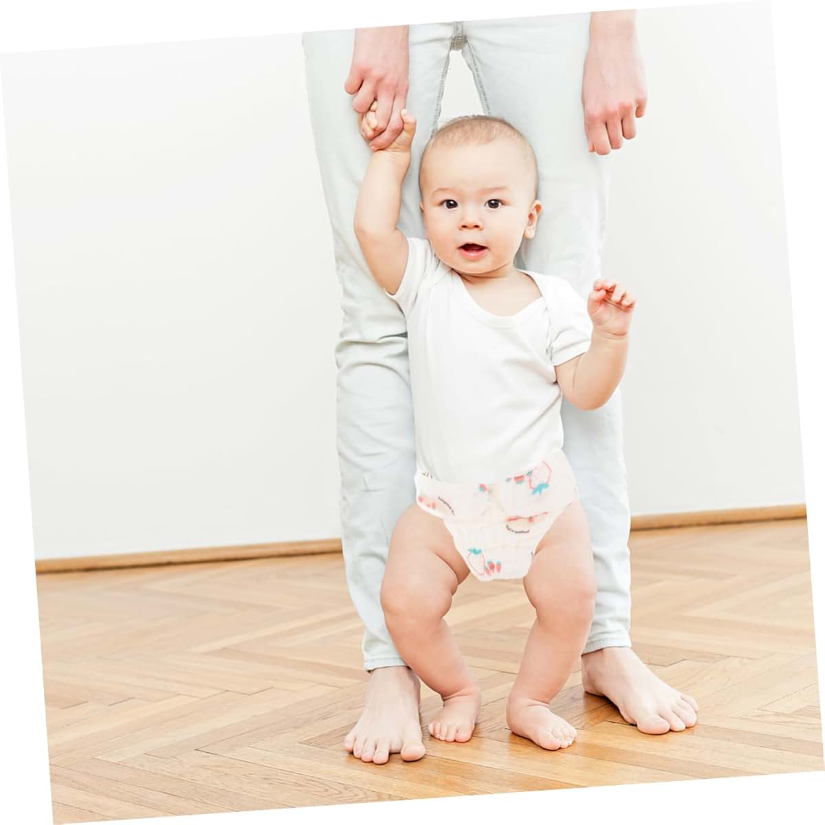 HANABASS 2 Pcs Cotton Gauze Reusable Baby Girl Diaper Pants S Size Washable (photo 2)