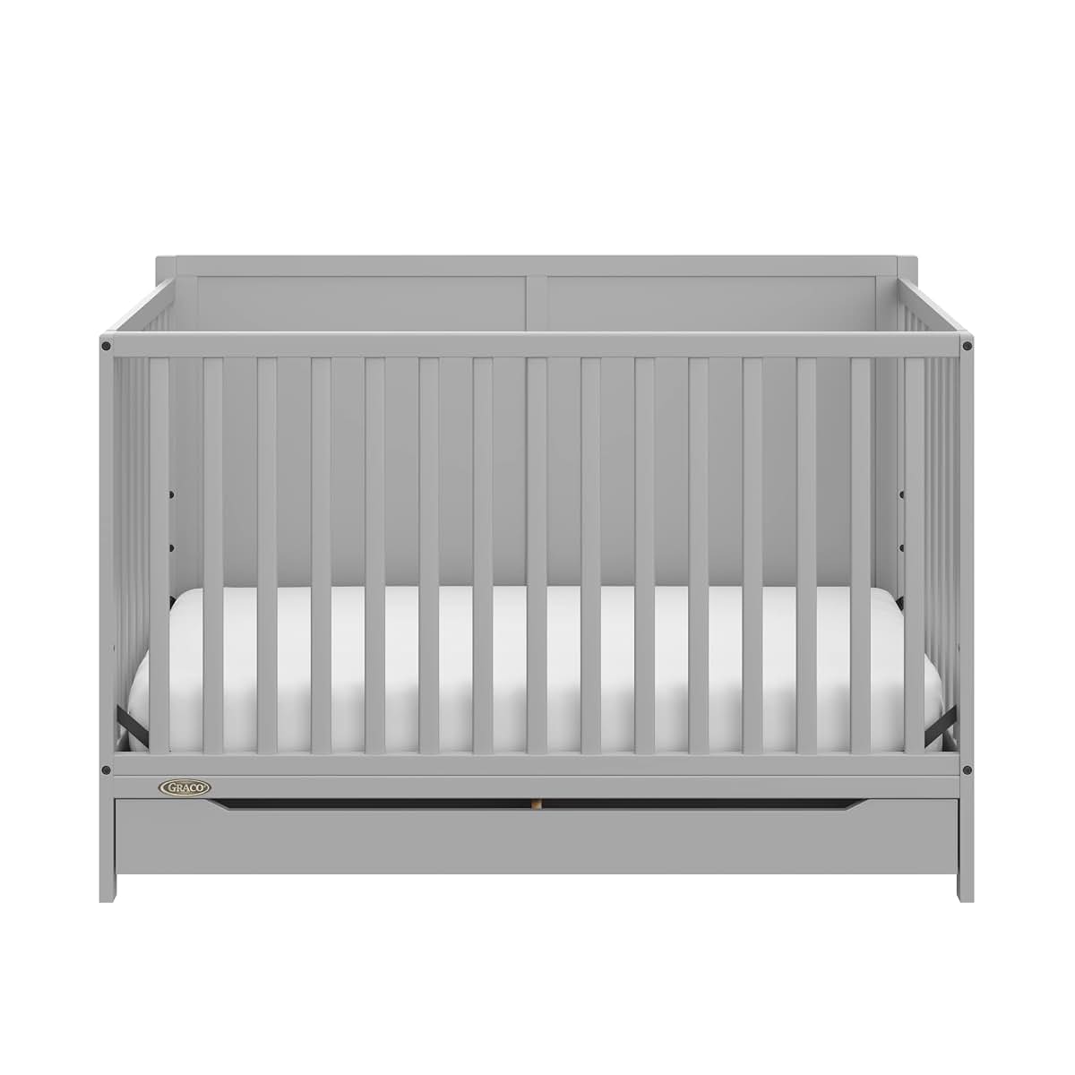 Graco Melrose 5-In-1 Convertible Crib With Drawer, Pebble Gray