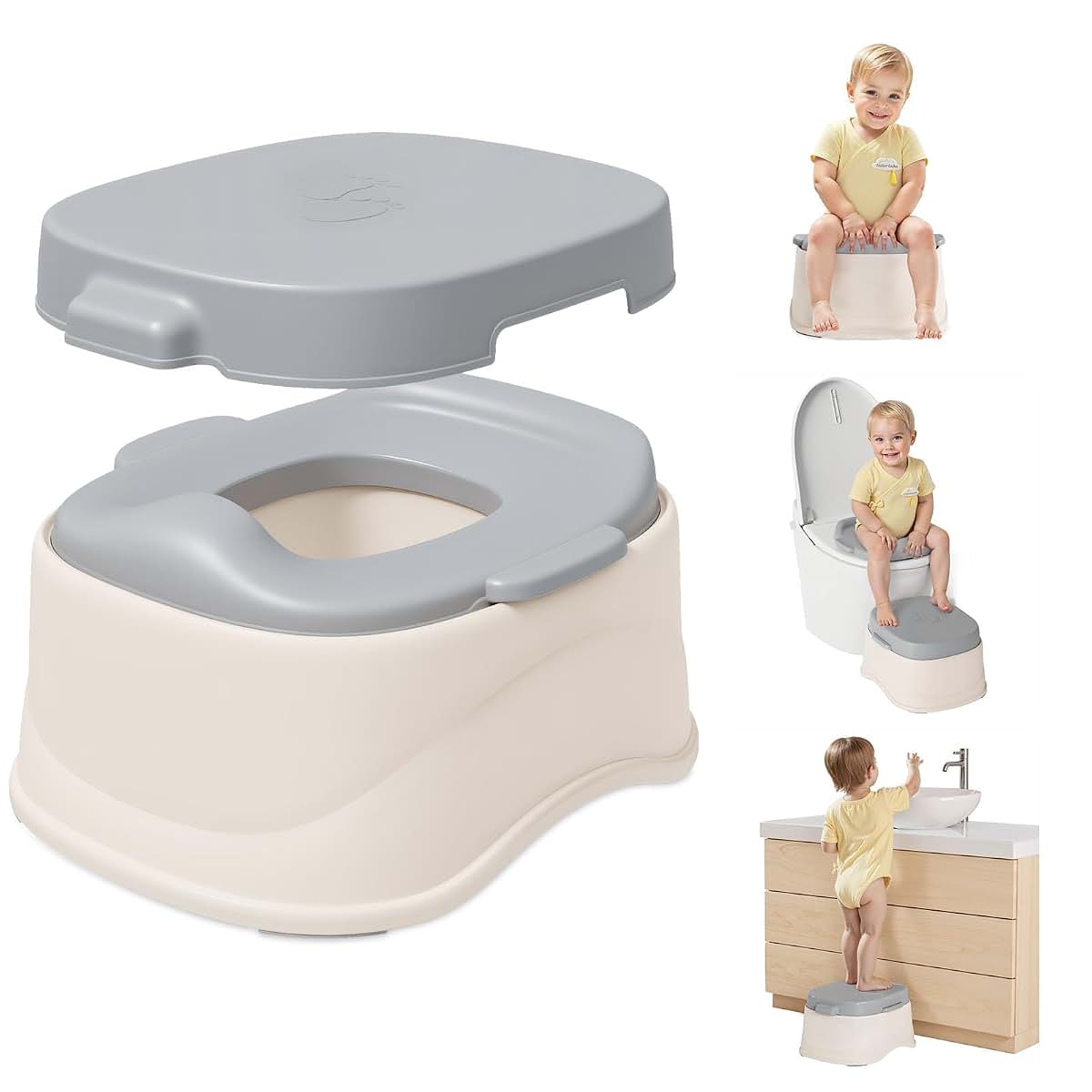 SRGAFIX 3-in-1 Potty Training Toilet with Removable Trainer Seat and Step Stool