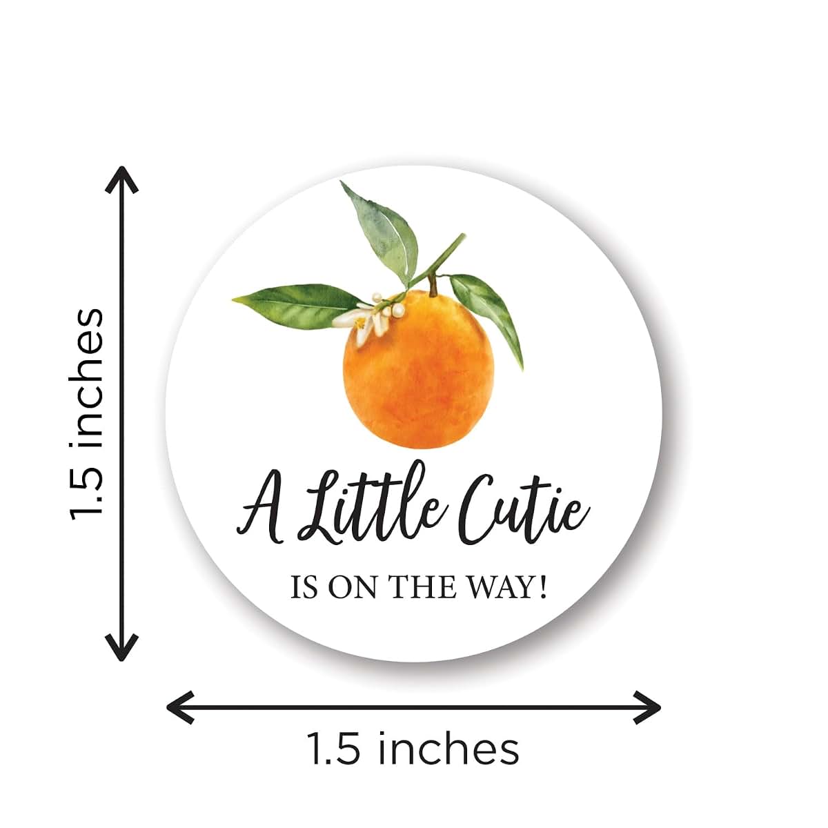 InvitationHouse 1.5"" Round - A Little Cutie is On The Way Baby Shower Stickers - Set of 60 (photo 2)