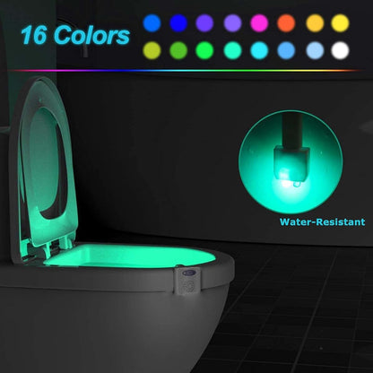 ZEZHOU Toilet Light, 16 Color Motion Activated LED Bowl Night Light