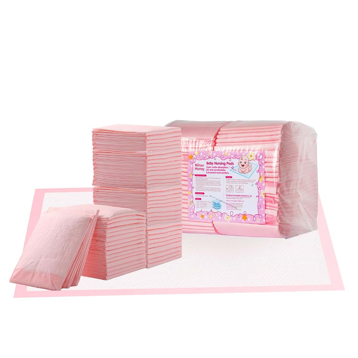Nihao Honey Baby Disposable Changing Pads, 50 Count Portable Diaper Changing Pad Liner, Baby Changing Pad Waterproof