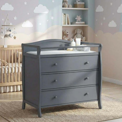 GarveeHome 3-Drawer Baby Changing Table with Pad, Grey