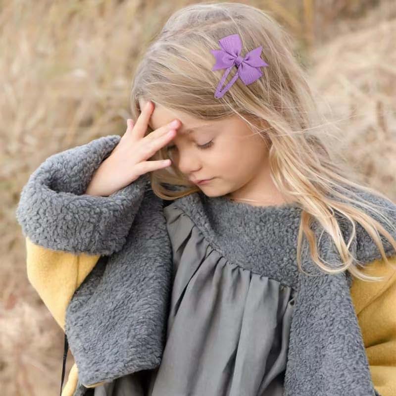 Boenbe Loved Snap Clips For Girls, Multi-Colored Grosgrain Ribbon Hair Bows (photo 3)