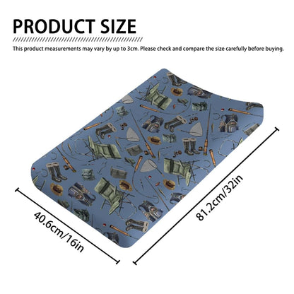 Hwmmbh Fishing Pattern Changing Pad Cover for Boys and Girls, 32x16 Inches