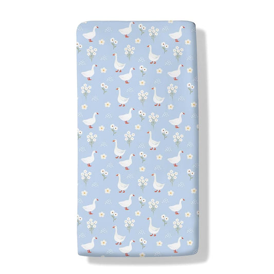 Cstdyfrv Vintage Geese Boho Flower Baby Boys Girls Crib Sheets Cute Ducks Daisy Floral Toddler Bed Sheets Spring Farm