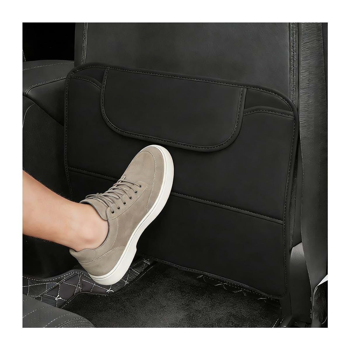 Mtyuhd Car Seat Back Kick Pads For Cadillac Lyriq 2025, Black Leather