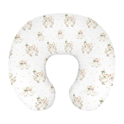 Wicbfdfv Cute Geese Duck Bows Pink Green Nursing Pillow Cover