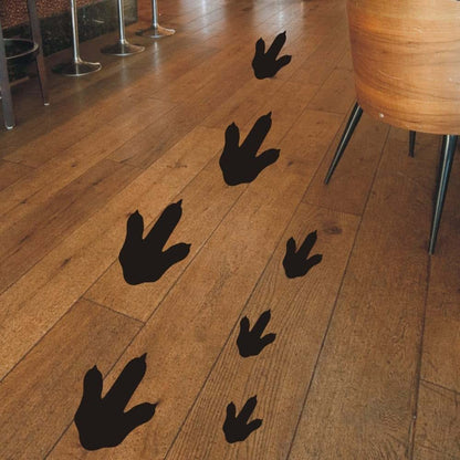 Dinosaur Footprint Wall Decals Set - Removable Vinyl Tracks for Kids Room Decor