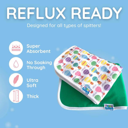 Happy Spitters Club Burp Cloths | Extra-Wide 4-Layer Cotton (2 Pack)