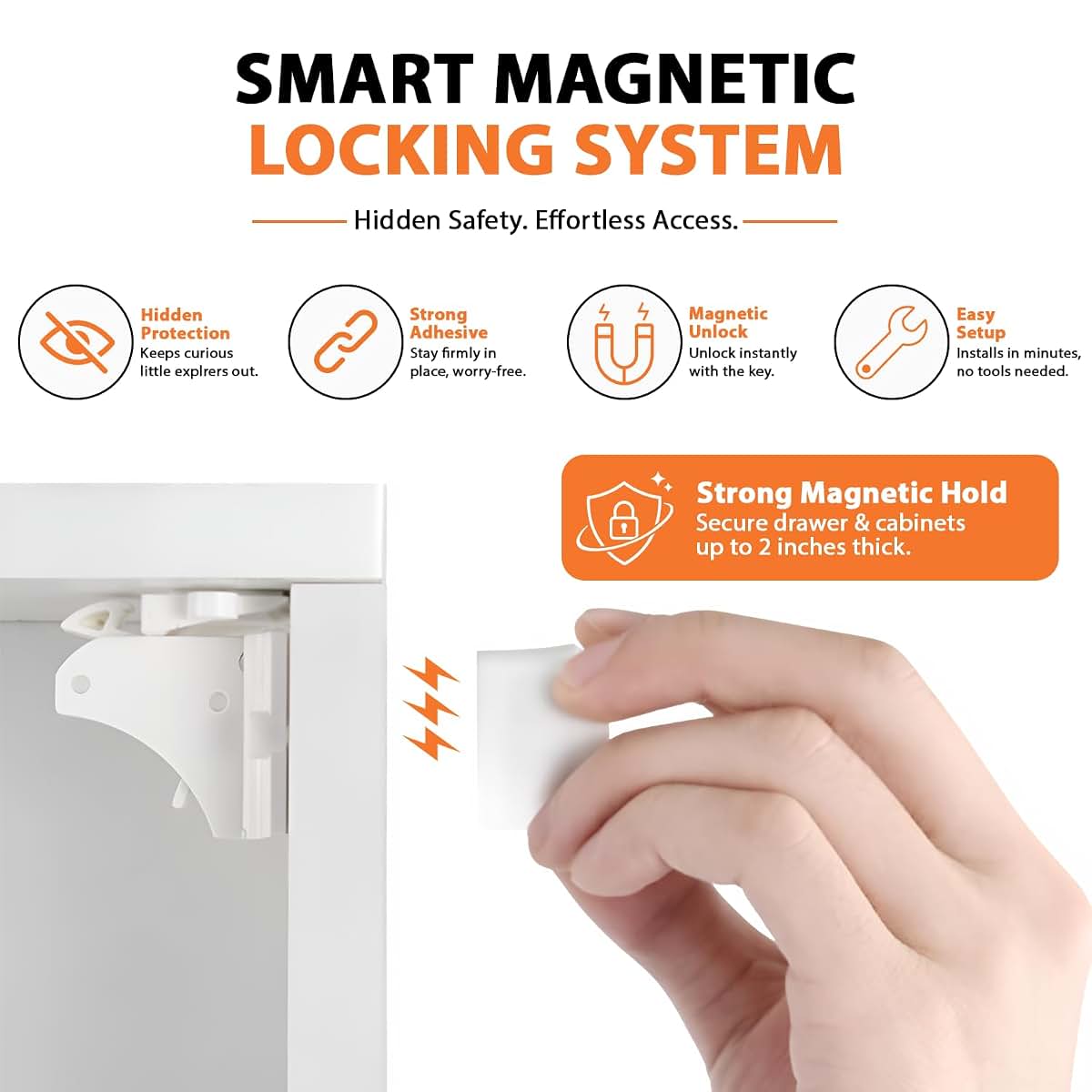 Trezuma 20 Pack Magnetic Cabinet Locks Baby Proofing Kit