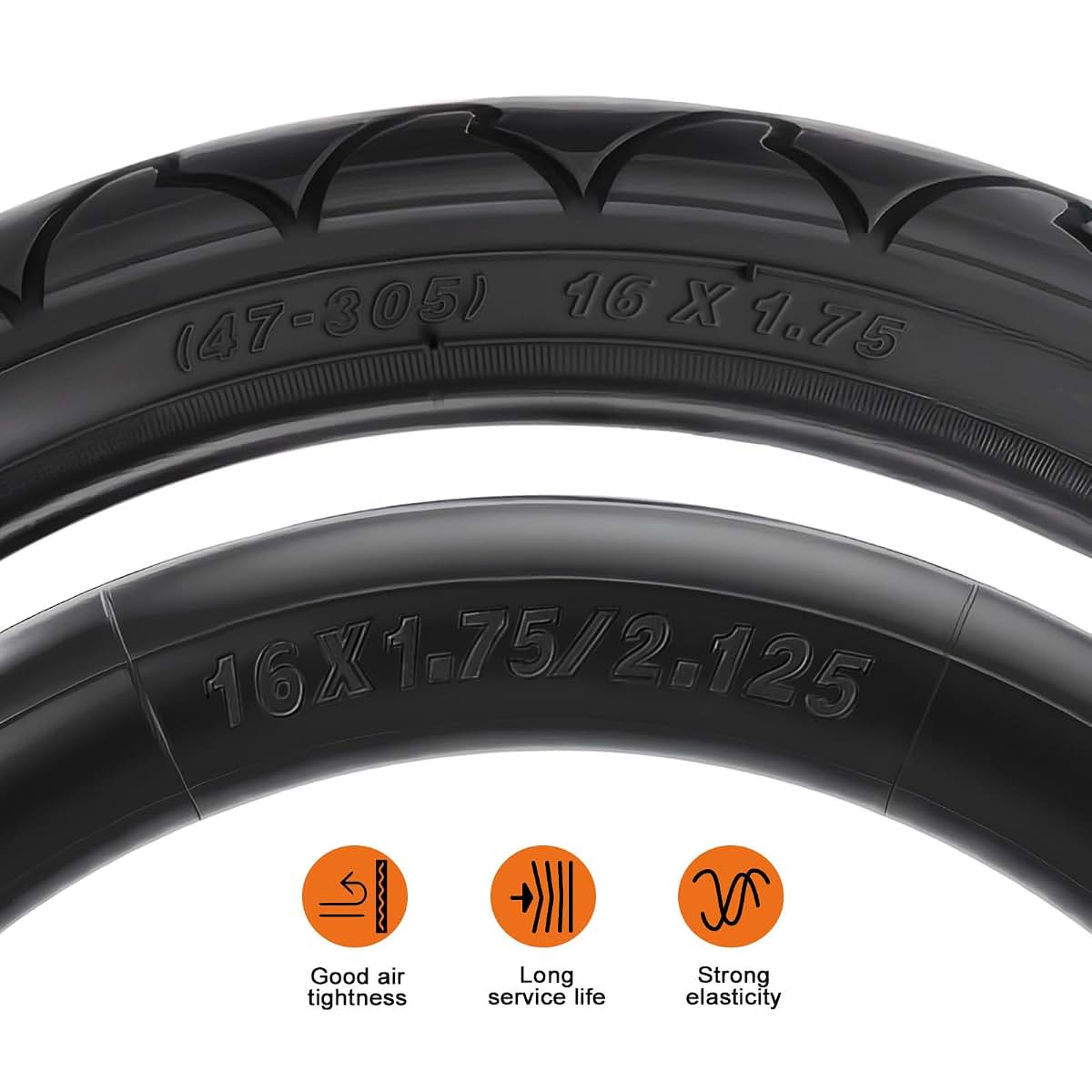 Rear Jogging Stroller Tire and Inner Tube Replacement Kit for 16-Inch Wheels