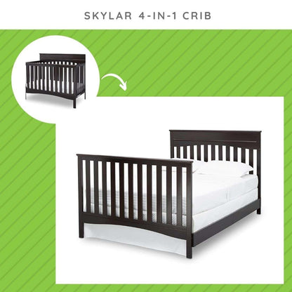 Delta Children Solid Wood Conversion Kit Bed Rails for Skylar Crib Full Size