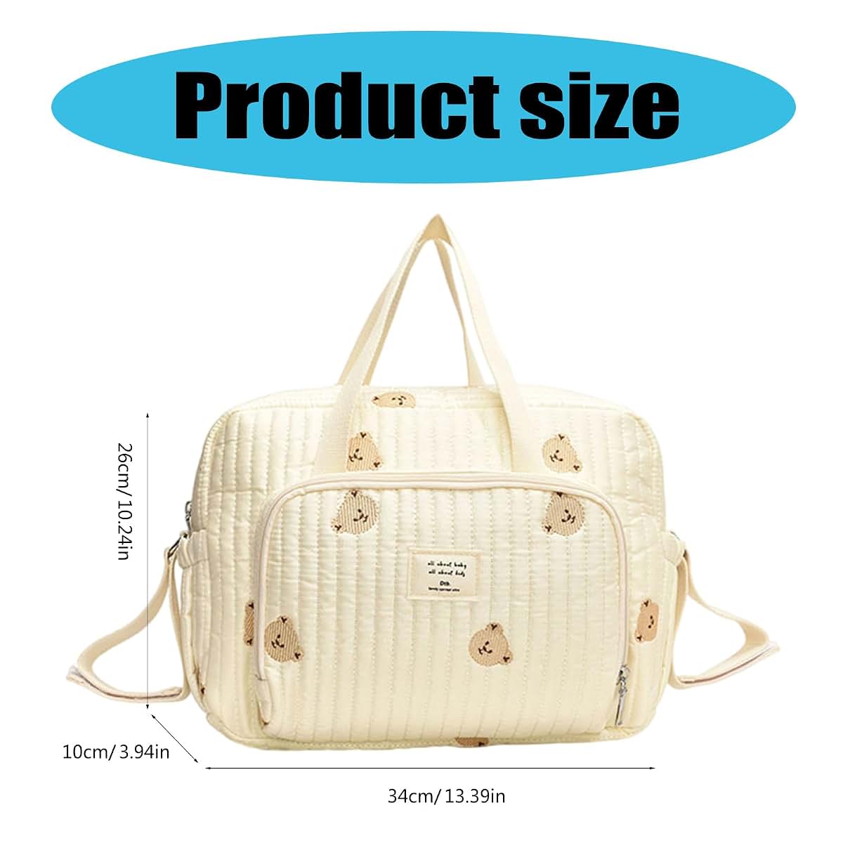 BabyOneStop Embroidered Diaper Organiser Mother Bag with Multiple Compartments