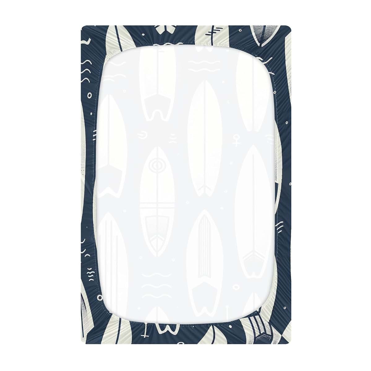 Wellday Surfboards Crib Sheets for Toddlers - Standard Size 52x28 Inches