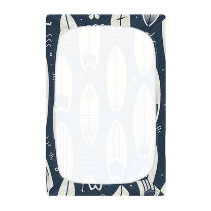 Wellday Surfboards Crib Sheets for Toddlers - Standard Size 52x28 Inches