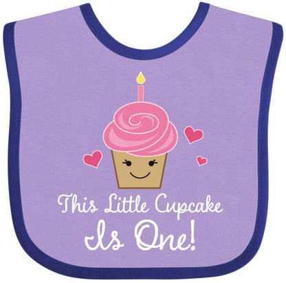 Cupcake Girls 1st Birthday Bib - Combed Ring-Spun Cotton Print