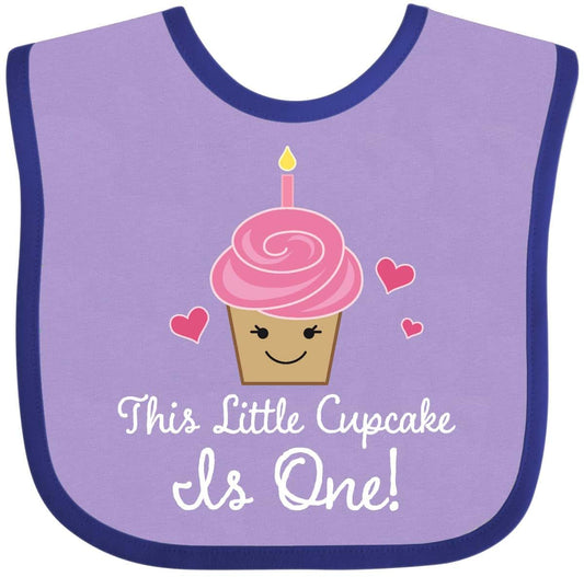 Cupcake Girls 1st Birthday Bib - Combed Ring-Spun Cotton Print
