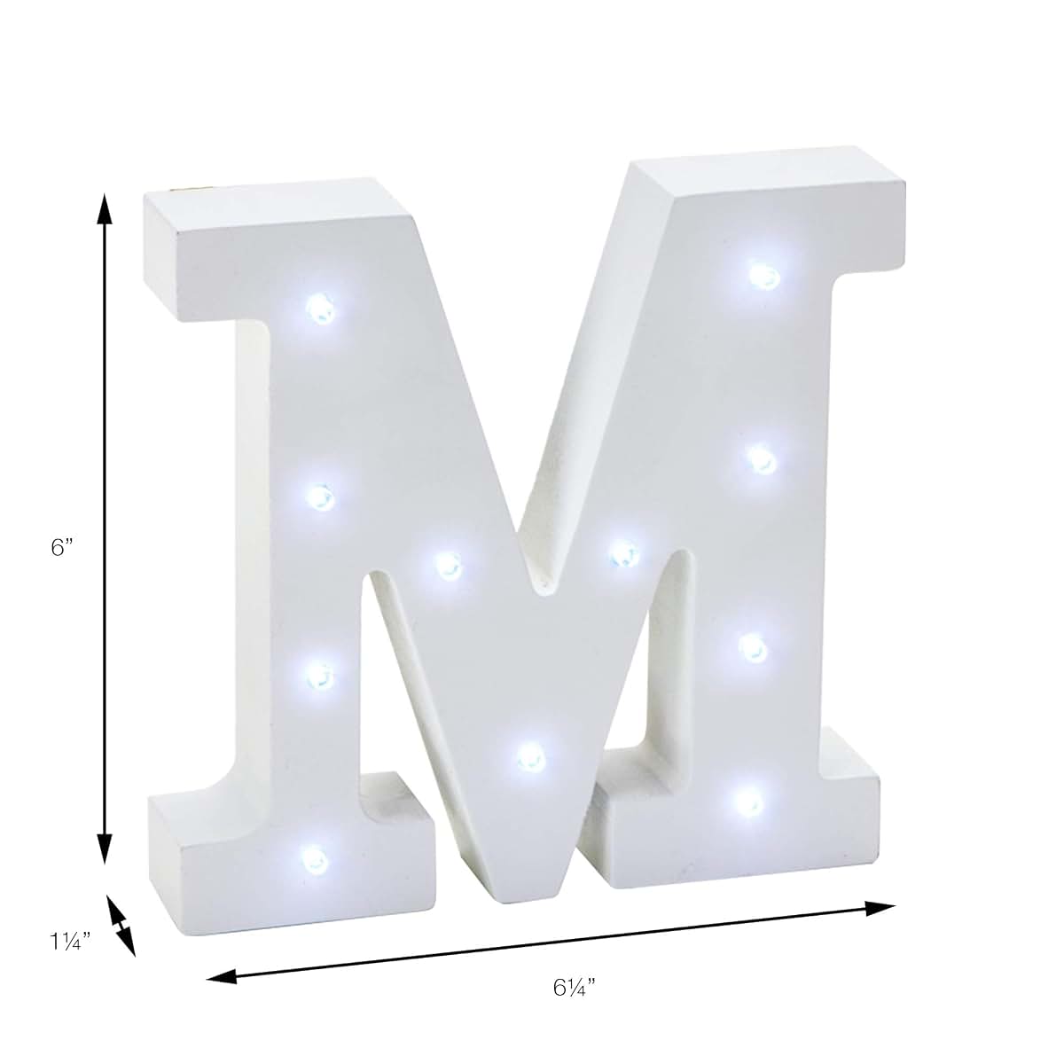 Stumps Wooden Vintage LED Marquee Letter M