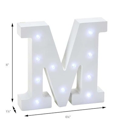 Stumps Wooden Vintage LED Marquee Letter M