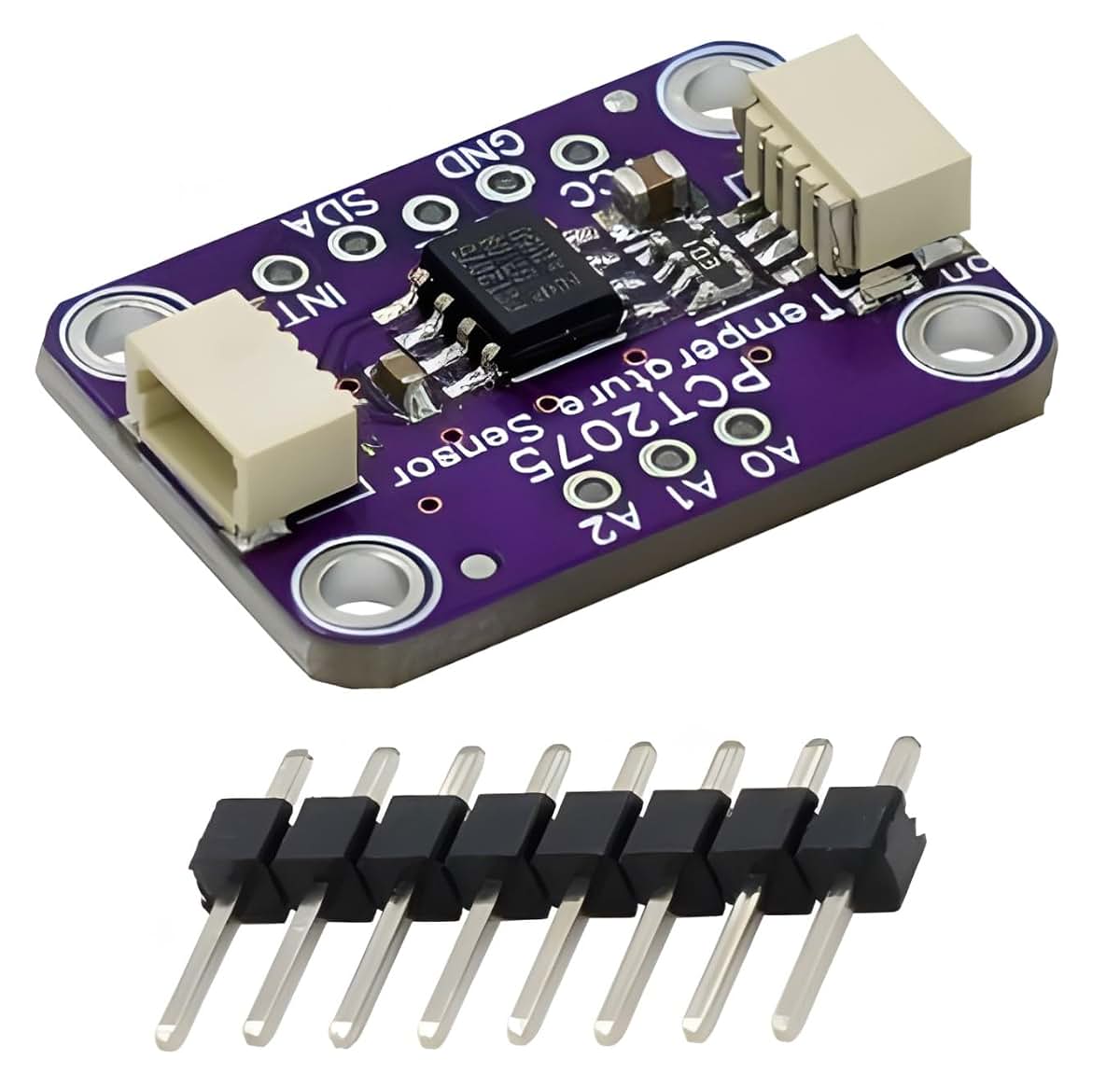 tictocstore 1pcs PCT2075 11-Bit High-Accuracy I2C Temperature Sensor – QT/Qwiic Compatible with 27-Address Multi-Device