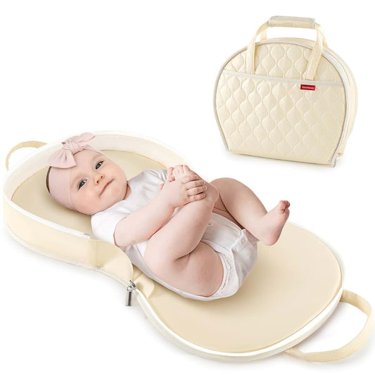 Amenpoki Portable Leather Diaper Changing Pad Waterproof Compact