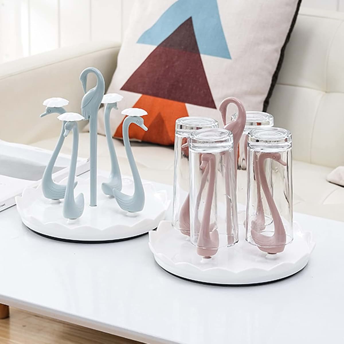 Kukyller Kitchen Drain Cup Holder, Swan Cup Holder with Rotating Drip Tray Swan with Rotating Drip Tray Plastic (photo 3)