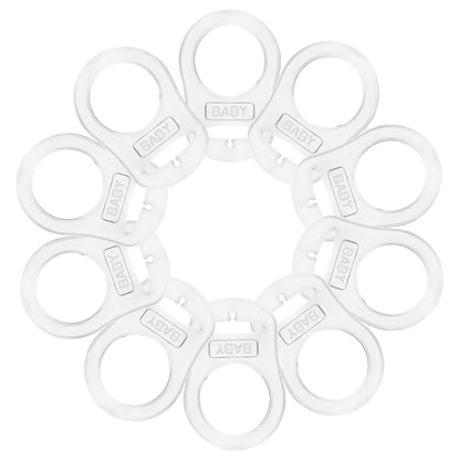 Auear Silicone Adapter Rings For Pacifier Clips, 10 Pack