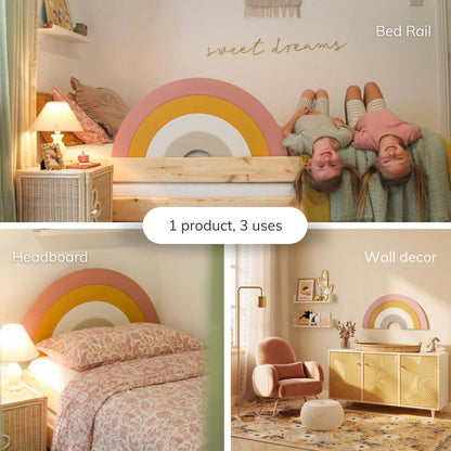 Meamel Premium 3-in-1 Toddler Bed Rail and Decor Guard