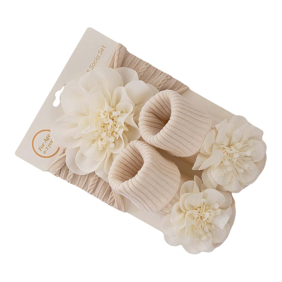 Alksubbm Flower Hairband Ankle Socks Gifts Set Headwear Antiskid Floor Elegant 0-1Y Infant Accessories Headband and Set (photo 4)