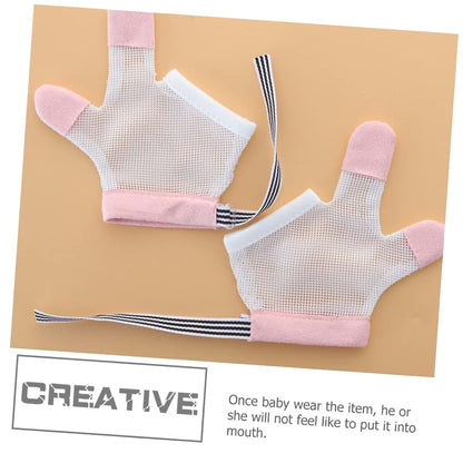MERRYHAPY 1-Pair Anti Thumb Sucking Gloves, Mesh Fabric Mittens for Babies