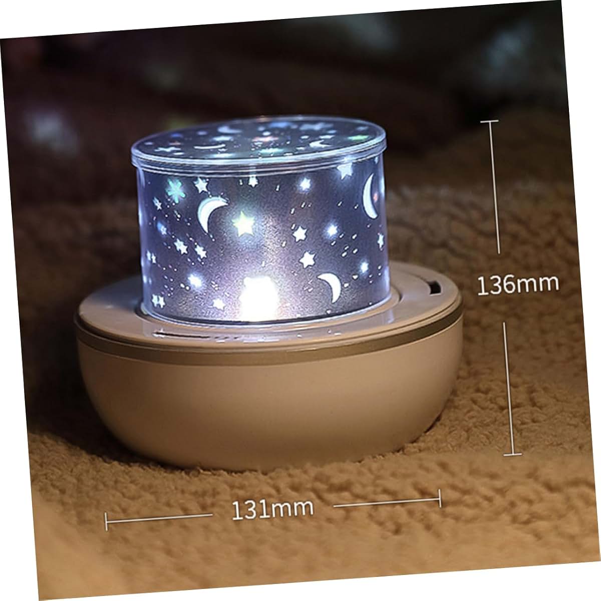 Uonlytech LED Projector Night Light Lamp, Rechargeable, ABS, 6 Films, White, Portable