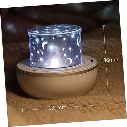 Uonlytech LED Projector Night Light Lamp, Rechargeable, ABS, 6 Films, White, Portable