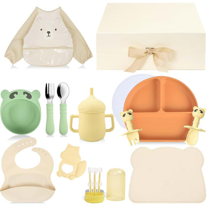 Baby Utensils Set – Feeding Essentials Silicone and Stainless Steel Gift Kit