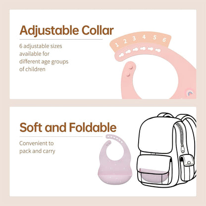 SILI FACTORY Silicone Baby Bibs 2 Sets, Adjustable Waterproof Baby Bibs (photo 4)