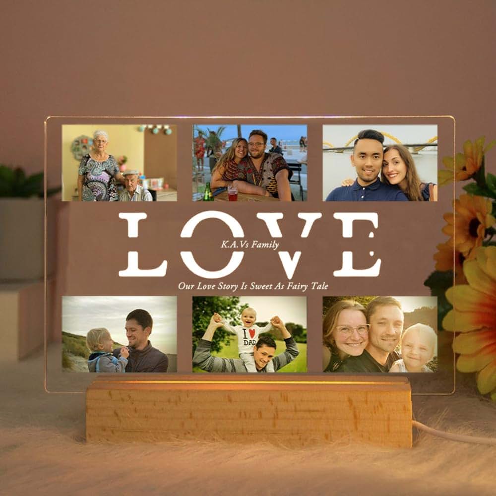 ZoikoM Custom Acrylic Lamp Personalized Photo Text Night Light (photo 4)