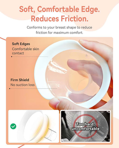 2 Pack 15mm Breast Pump Flange Inserts for Medela and Lansinoh Pumps