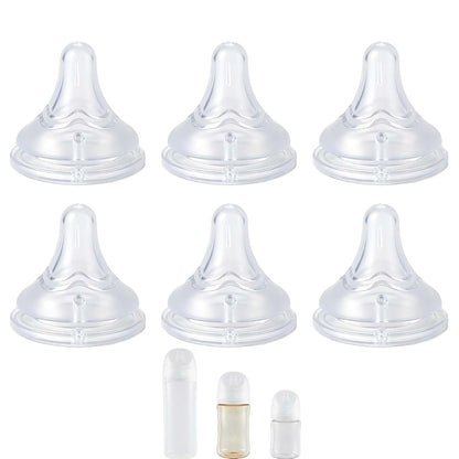 Honeykin Replacement Nipples Compatible with Pigeon Baby Bottles, Soft Silicone Baby Bottle Nipples, Super Slow Flow