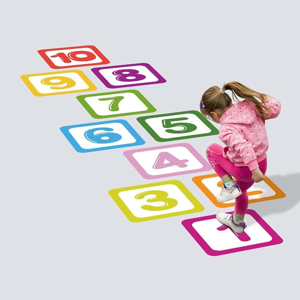 Luxylei Number Lattice Floor Sticker Hopscotch Game Wall Decal