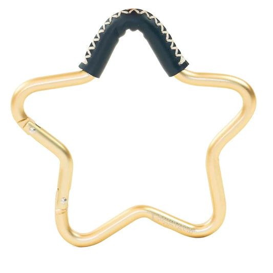 Buggy Gear Star Hook by BUGGYGEAR Gold/Navy Leather - The Perfect Way to Carry Your Baby Diaper Bag - Use The Hook on