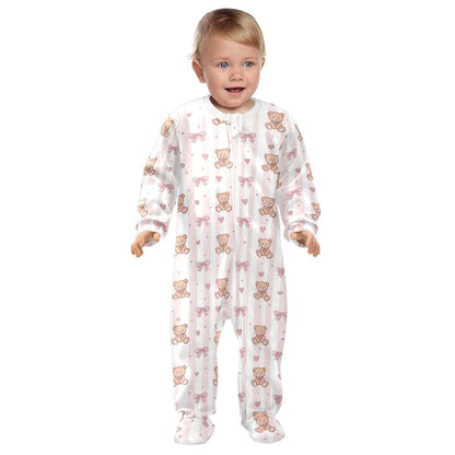 Baby One-Piece Footies Green Crocodiles Infant Zip Front Romper Pajamas