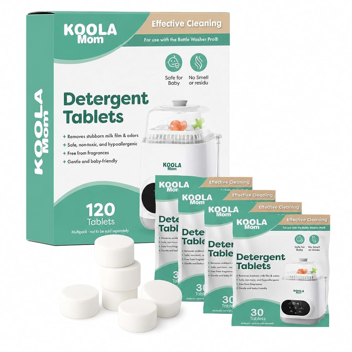 KoolerThings Detergent Tablets For Bottle Washer (120 Count)
