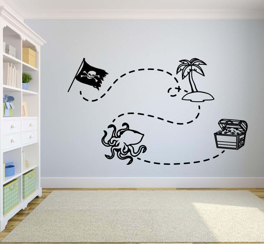 All Things Valuable Pirate Octopus Wall Decal, 20x18 Inch