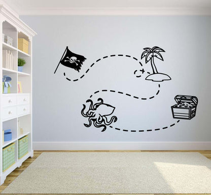 All Things Valuable Pirate Octopus Wall Decal, 20x18 Inch