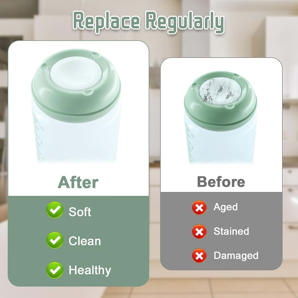 Momcozy Natural Baby Bottle Replacement Seal Stoppers, 4 Pack